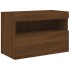 Mueble de TV de pared con luces LED roble marrón 60x30x40