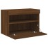 Mueble de TV de pared con luces LED roble marrón 60x30x40