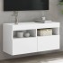 Mueble de TV de pared con luces LED blanco 80x30x40