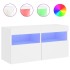 Mueble de TV de pared con luces LED blanco 80x30x40