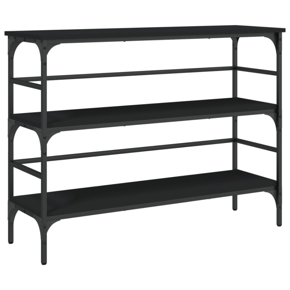 Mesa consola madera de ingeniería negro 100x32x75