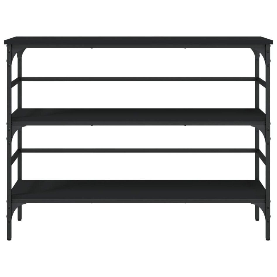 Mesa consola madera de ingeniería negro 100x32x75