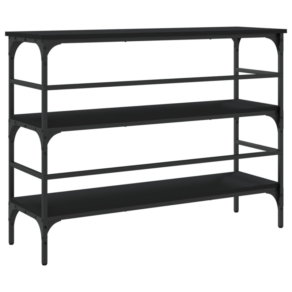 Mesa consola madera de ingeniería negro 100x32x75