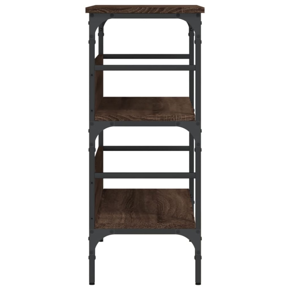 Mesa consola madera de ingeniería marrón roble 75x32x75