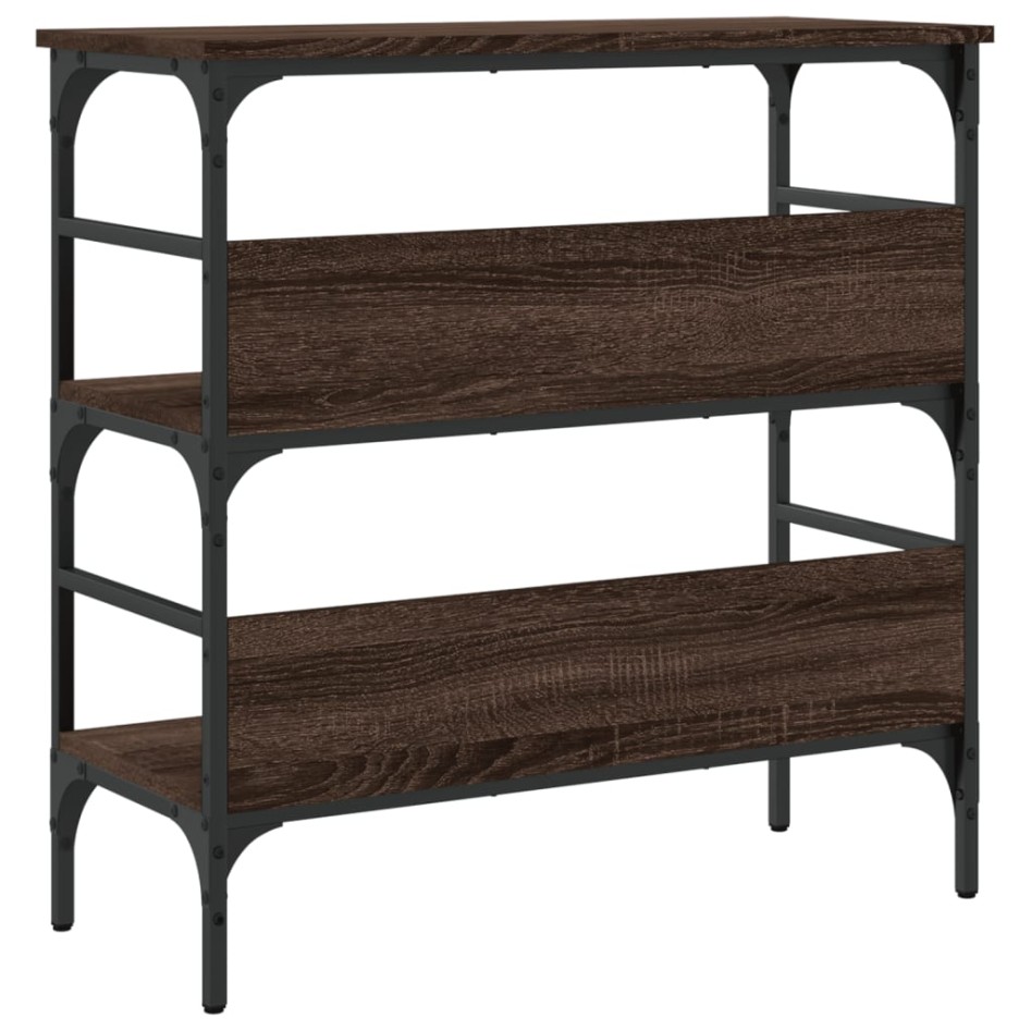 Mesa consola madera de ingeniería marrón roble 75x32x75