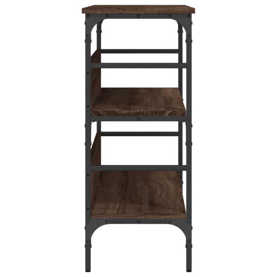 Mesa consola madera de ingeniería marrón roble 100x32x75