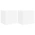 Muebles de TV de pared con luces LED 2 uds blanco 40,5x35x40