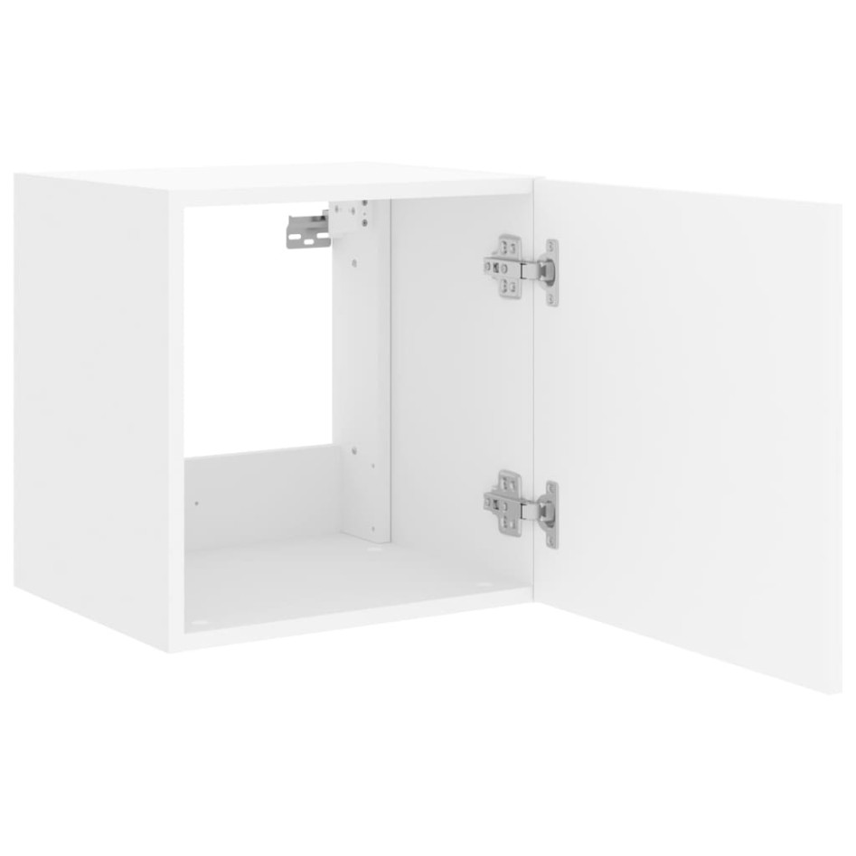 Muebles de TV de pared con luces LED 2 uds blanco 40,5x35x40