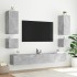 Muebles TV de pared luces LED 2 uds gris hormigón 40,5x35x40