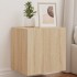 Muebles de TV pared luces LED 2 uds roble Sonoma 40,5x35x40