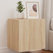Muebles de TV pared luces LED 2 uds roble Sonoma 40,5x35x40 cm