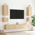 Muebles de TV pared luces LED 2 uds roble Sonoma 40,5x35x40