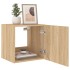 Muebles de TV pared luces LED 2 uds roble Sonoma 40,5x35x40