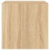 Muebles de TV pared luces LED 2 uds roble Sonoma 40,5x35x40