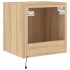 Muebles de TV pared luces LED 2 uds roble Sonoma 40,5x35x40