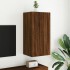 Mueble de TV de pared con luces LED marrón roble 40,5x35x80