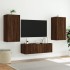 Mueble de TV de pared con luces LED marrón roble 40,5x35x80