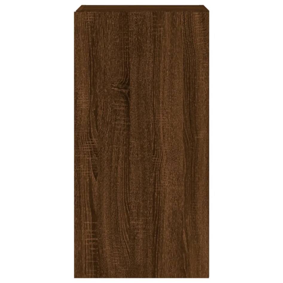 Mueble de TV de pared con luces LED marrón roble 40,5x35x80