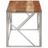 Mesa de centro acero inoxidable plateado y madera maciza