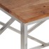 Mesa de centro acero inoxidable plateado y madera maciza