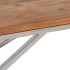 Mesa de centro acero inoxidable plateado y madera maciza