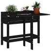 Jardinera con tapa plegable madera maciza de pino negro