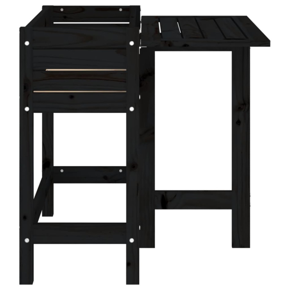 Jardinera con tapa plegable madera maciza de pino