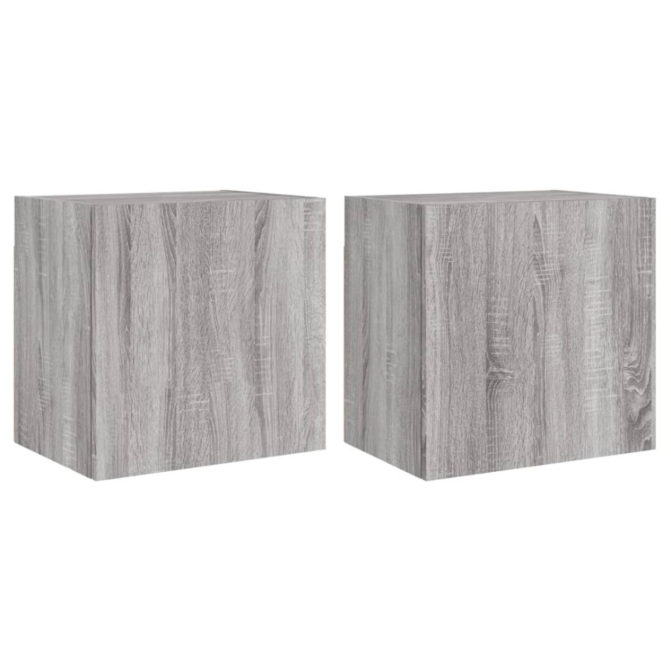 Muebles de TV de pared 2 uds madera gris Sonoma 40,5x30x40