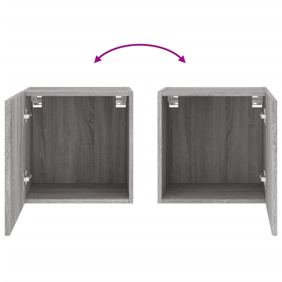 Muebles de TV de pared 2 uds madera gris Sonoma 40,5x30x40