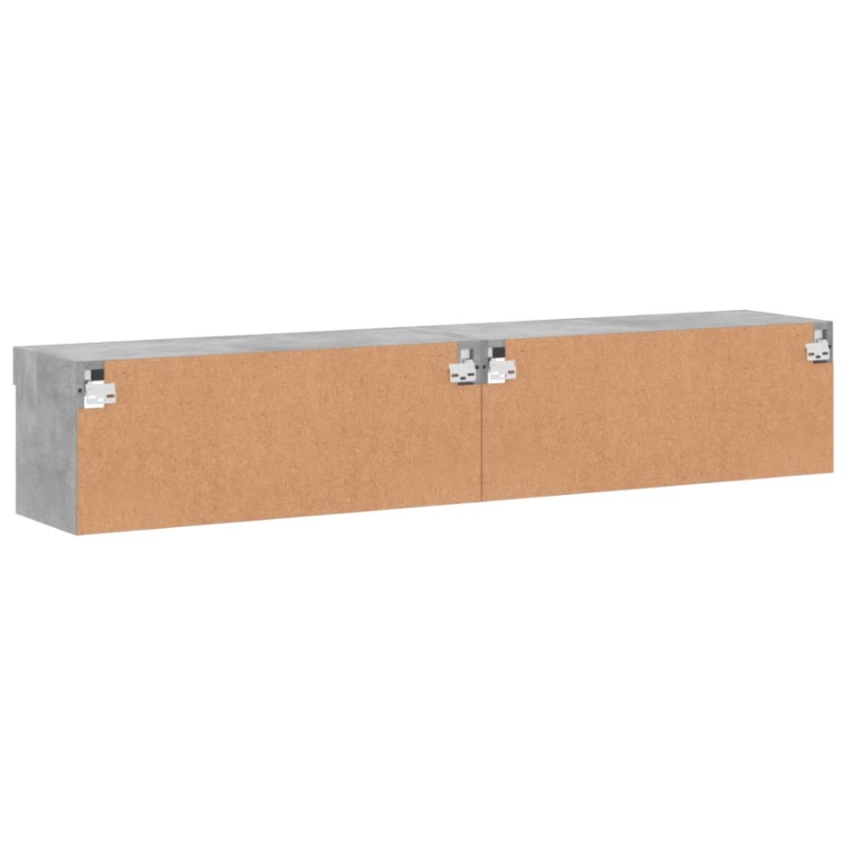 Muebles de TV con luces LED 2 uds gris hormigón 80x30x30