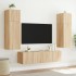 Mueble de TV de pared con luces LED roble Sonoma 80x35x31