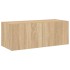 Mueble de TV de pared con luces LED roble Sonoma 80x35x31