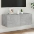 Mueble de TV de pared con luces LED gris hormigón 80x35x31
