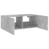 Mueble de TV de pared con luces LED gris hormigón 80x35x31