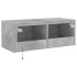 Mueble de TV de pared con luces LED gris hormigón 80x35x31