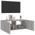Mueble de TV de pared con luces LED gris Sonoma 80x35x31