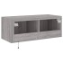 Mueble de TV de pared con luces LED gris Sonoma 80x35x31