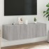 Mueble de TV de pared con luces LED gris Sonoma 100x35x31