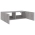 Mueble de TV de pared con luces LED gris Sonoma 100x35x31