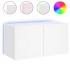 Mueble de TV de pared con luces LED blanco 80x35x41