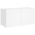 Mueble de TV de pared con luces LED blanco 80x35x41