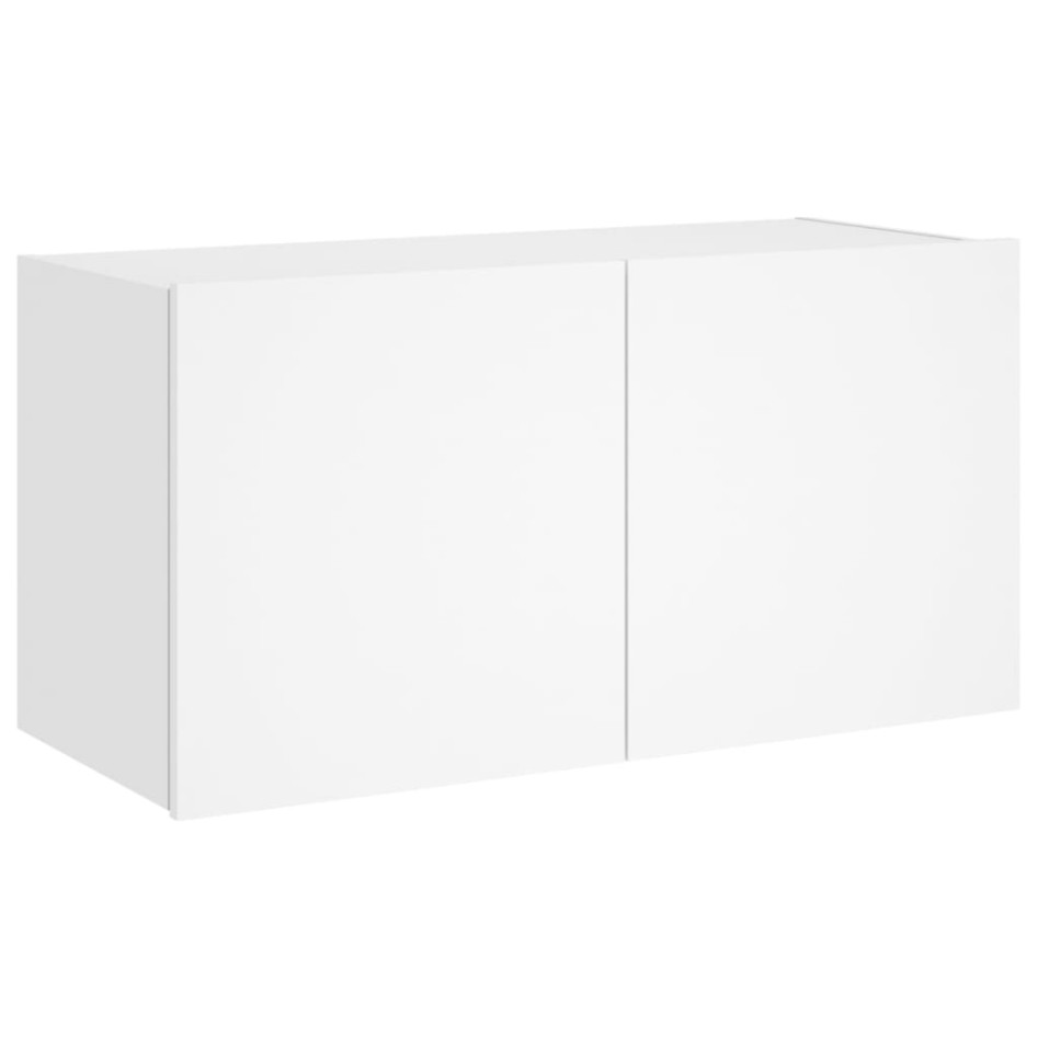 Mueble de TV de pared con luces LED blanco 80x35x41