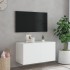 Mueble de TV de pared con luces LED blanco 80x35x41
