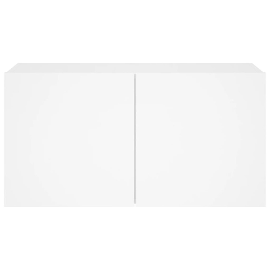 Mueble de TV de pared con luces LED blanco 80x35x41