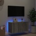 Mueble de TV de pared con luces LED gris Sonoma 80x35x41