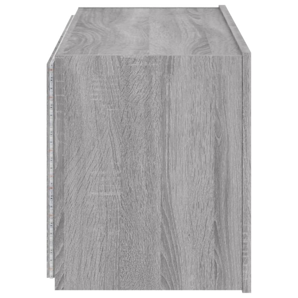 Mueble de TV de pared con luces LED gris Sonoma 80x35x41