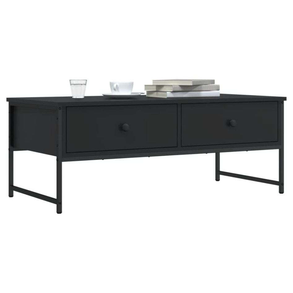 Mesa de centro madera de ingeniería negro 101x49x39,5