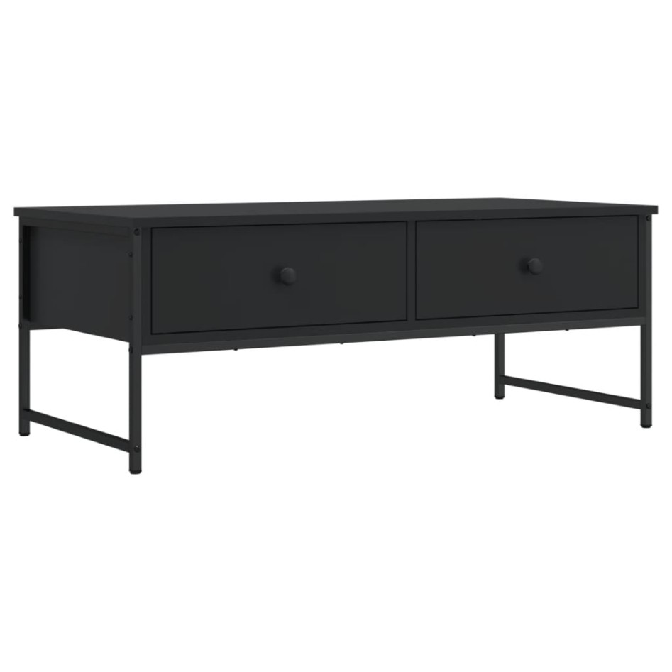 Mesa de centro madera de ingeniería negro 101x49x39,5