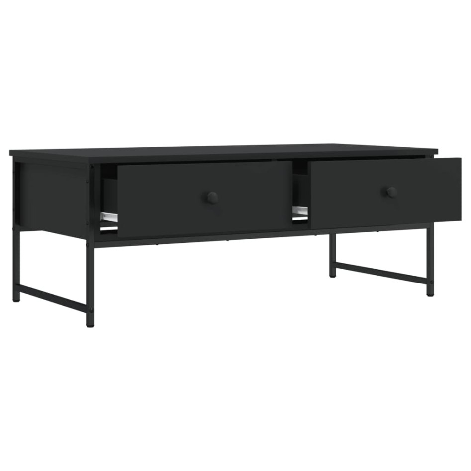 Mesa de centro madera de ingeniería negro 101x49x39,5