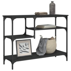 Mesa consola con estantes negro 100x35x75